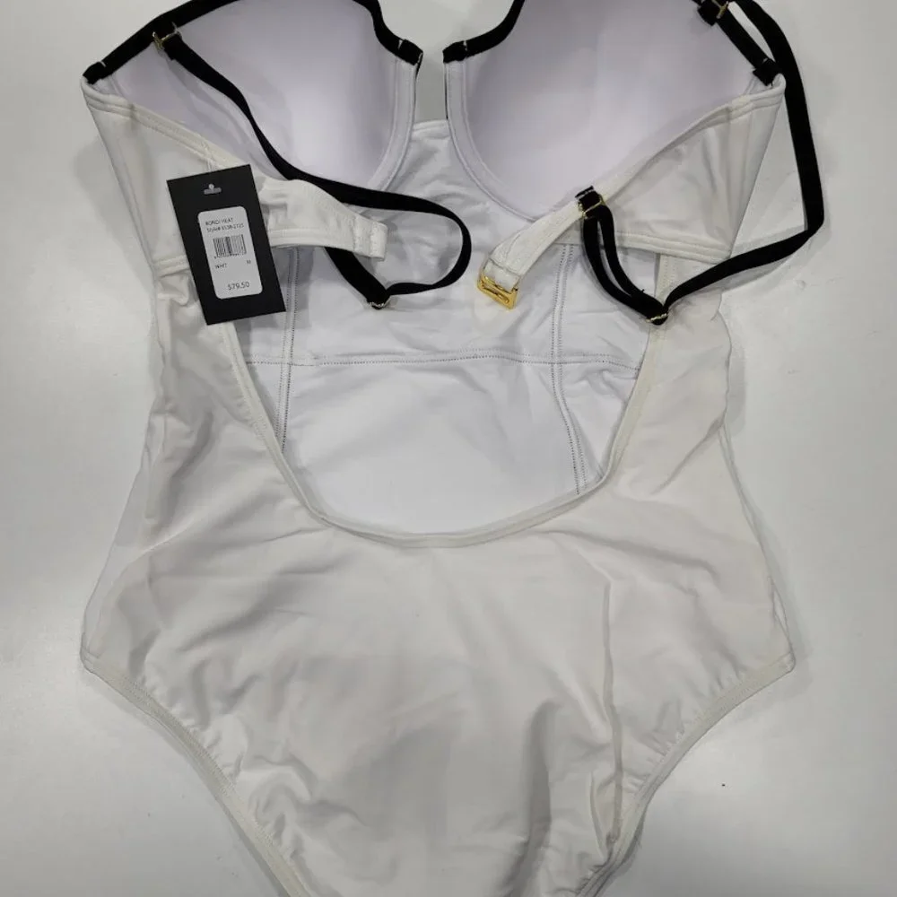 Frederick's of Hollywood Underwire One Piece-Swimsuit White-Medium - Picture 8 of 11